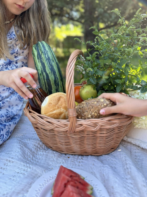 Kosz wiklinowy na zakupy MIASTOWY